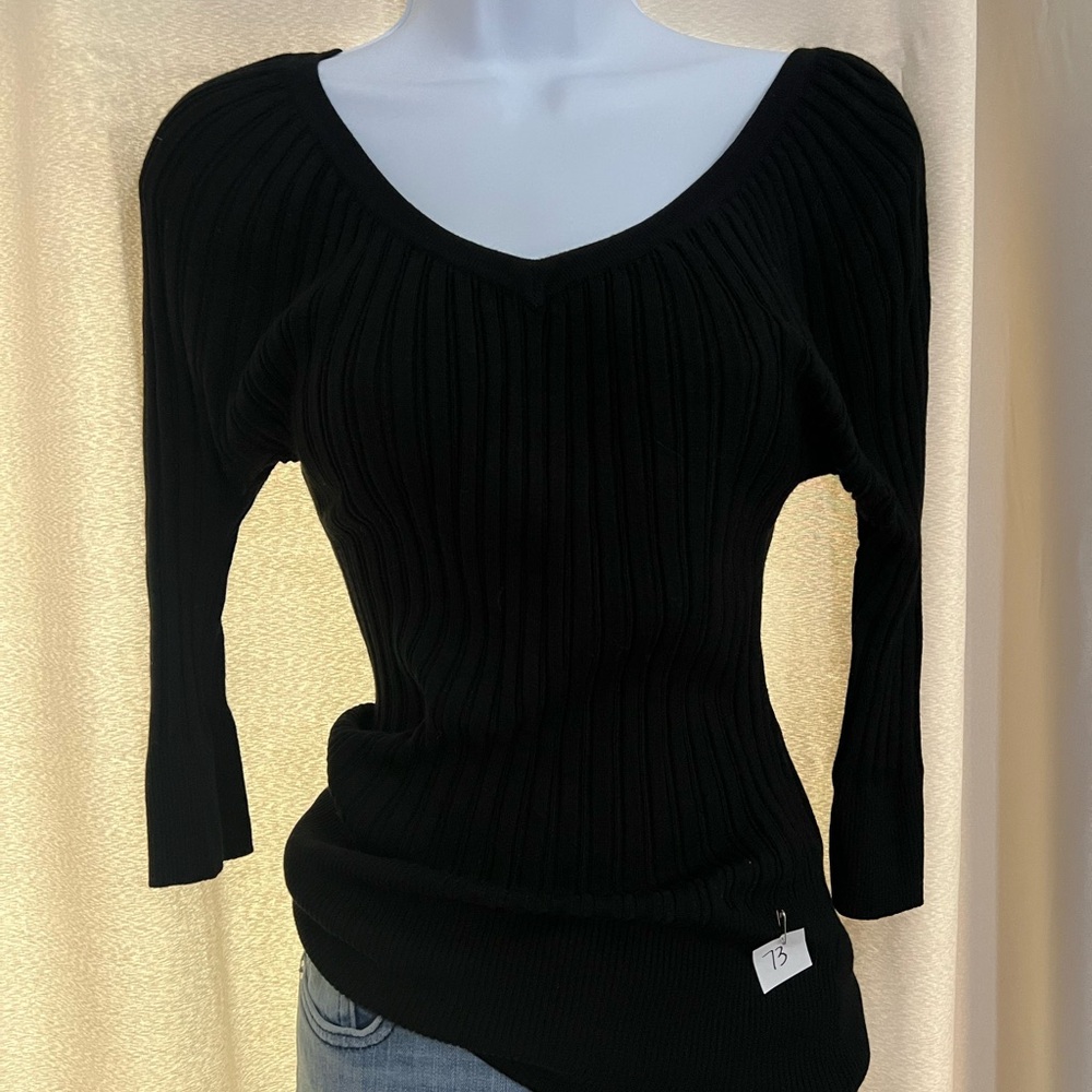 White House Black Market Black V-Neck Sweater